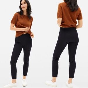 Everlane Womens The Side Zip Stretch Cotton Pant in Black Size 6